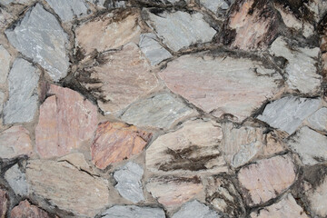 The dirty surface of the stone and black moss was tiled.