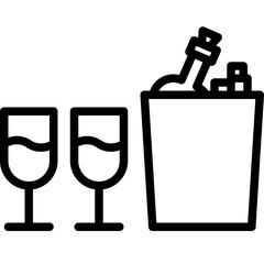 Champagne outline icon
