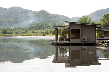 Peaceful Lake View Landscape in Kanchanaburi province.