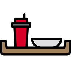 Serving dish blue outline icon