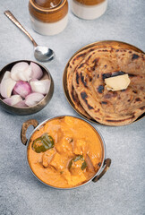 Kadai Paneer is a spicy, flavourful and delicious gravy dish made with  paneer, bell pepper, and onion in a freshly ground spice and served with chappati or lachcha parantha