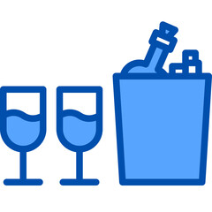 Champagne blue outline icon