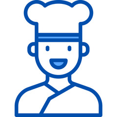 Chef blue outline icon