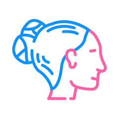 double buns hairstyle female color icon vector. double buns hairstyle female sign. isolated symbol illustration