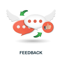 Feedback icon. 3d illustration from customer support collection. Creative Feedback 3d icon for web design, templates, infographics and more