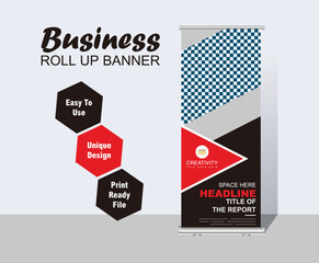 Template rolled up banner simple design 