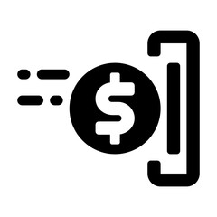 Insert Coin Glyph Icon Vector