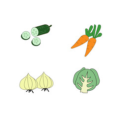 vector vegetable collection. . Pumpkin, beetroot, cabbage, broccoli, carrot and others for vector element design