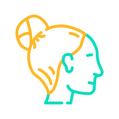 bun hairstyle female color icon vector. bun hairstyle female sign. isolated symbol illustration