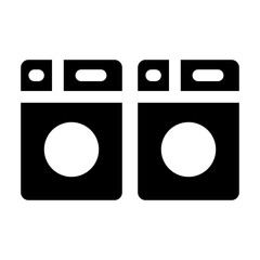 Laundry Machine Glyph Icon Vector