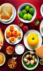 A picture of the food on the table. Ingredients. 