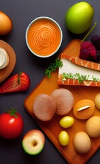 A picture of the food on the table. Ingredients. 