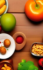 A picture of the food on the table. Ingredients. 