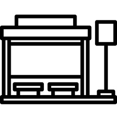 Bus stop outline icon