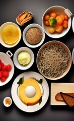 A picture of the food on the table. Ingredients. 