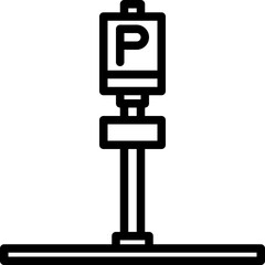 Parking outline icon