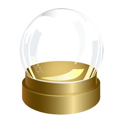 пустой праздничный новогодний подарок со снежным шаром для дизайна