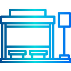 Bus stop outline icon