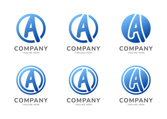 Letter A rounded monogram logo