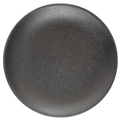 Black ceramic bowl isolated