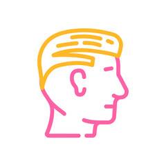 side part hairstyle male color icon vector. side part hairstyle male sign. isolated symbol illustration