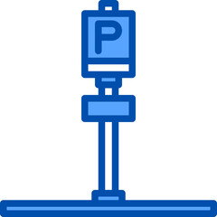 Parking blue outline icon
