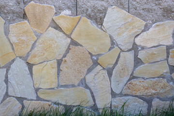 Texture of a wall made of natural stone. Stone masonry	