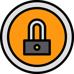 Lock filled outline icon