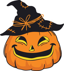 spooky handraw halloween pumpkin design