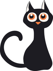 cute halloween black cat vector design