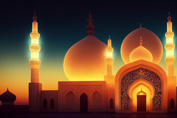 ramadan Kareem Islamic holiday card - obrazy, fototapety, plakaty