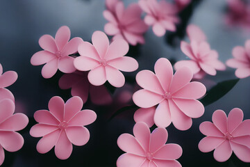 beautiful pink flowers made of plastic