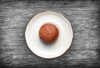 Hayrabolu dessert in white plate, top view