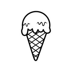 Ice cream. Ice cream cons. Ice cream sign. Ice cream icon line. Ice cream icon vector design illustration. Ice cream icon vector isolated on white background.