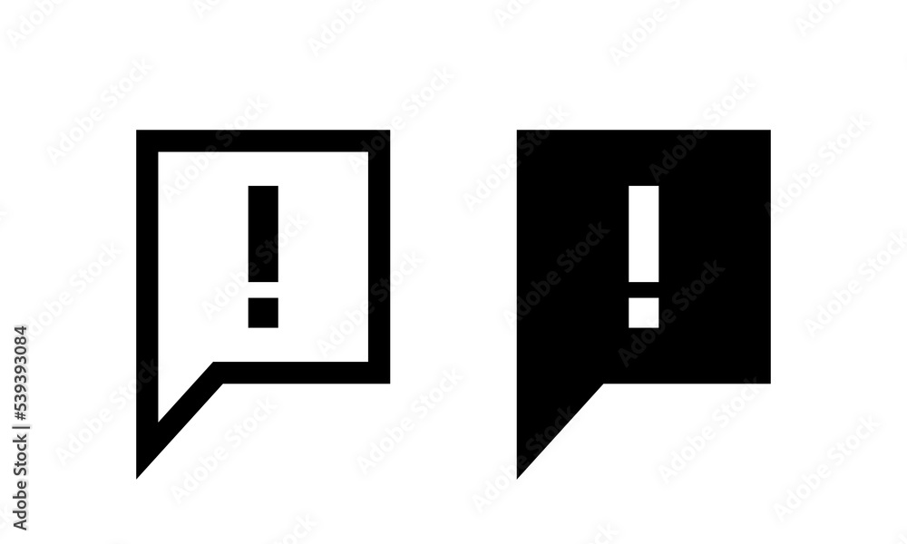 Poster send feedback icon vector. exclamation mark on speech bubbles