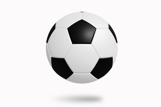 Black and white classic soccer ball isolated on white background