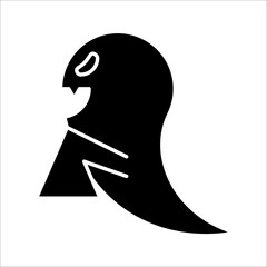 ghost icon cartoon character, cute halloween logo or symbol, vector illustration on white background. EPS 10