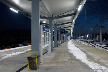 Beautiful and modern platform at the train station.