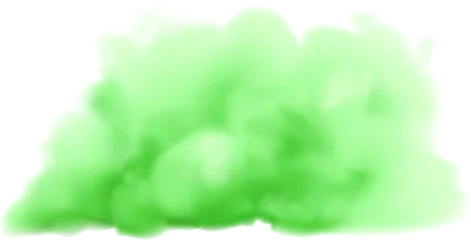 Foto op Canvas Green realistic cloud. Fluorescent Halloween fog transparent illustration © olenago