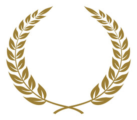 Laurel wreath,  a Symbol of the winner. Wheat ears or rice Sign Silhouette for Logo, Apps, Website, Pictogram, Art Illustration or Graphic Design Element. Format in PNG