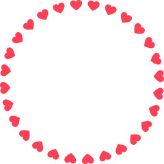 Round frame with hearts. Template for Valentine day invitation card, photo, picture, banner. PNG