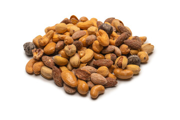  A group of almonds, pistachios, walnuts, macadamia, cashews.