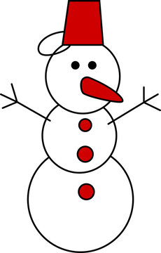 Snowman christmas character icon. Merry Christmas. New Year. Decorations for Christmas.