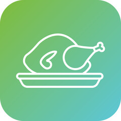 Fried Chicken Icon Style