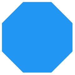 Blue octagon shape icon 