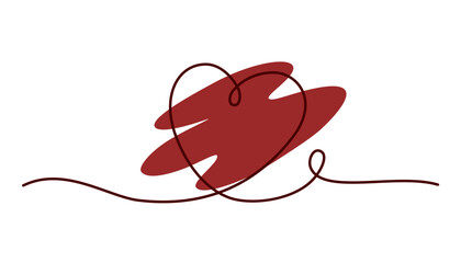 Heart. Friendship and love concept. Continuous line art drawing. Perfect for printing postcards and Valentine's Day. Vector hand draw illustration.