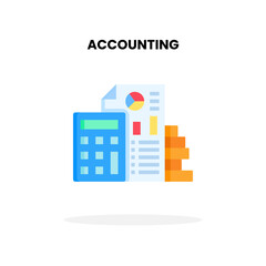 Accounting flat icon. Vector illustration on white background.