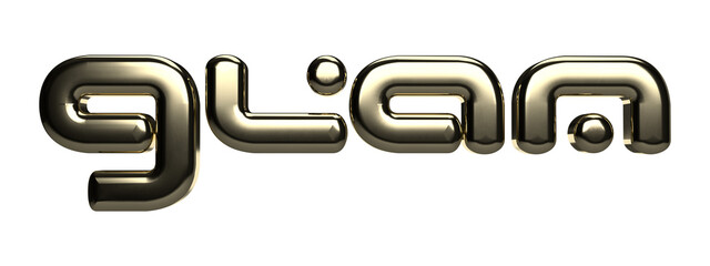 Isolated Gold Metallic Glam Logo for Elite Class Fashion Industry, 3D Caption for Advertising Campaign.