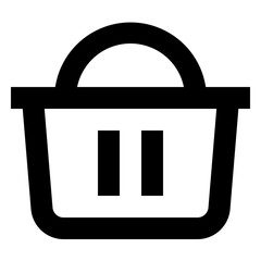 Icon Shopping Basket With Style Outline