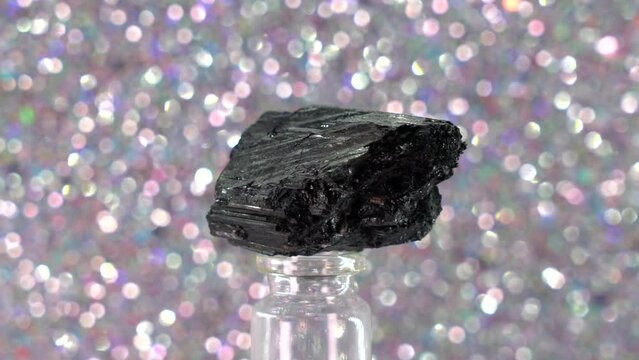 Tourmaline unprocessed in black